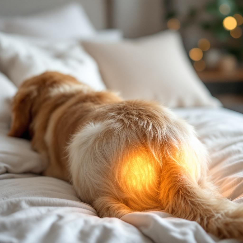 Dog showing signs of hip dysplasia and hind leg weakness