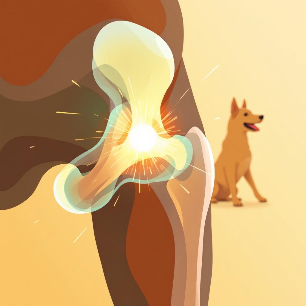 Senior dog receiving hip support care