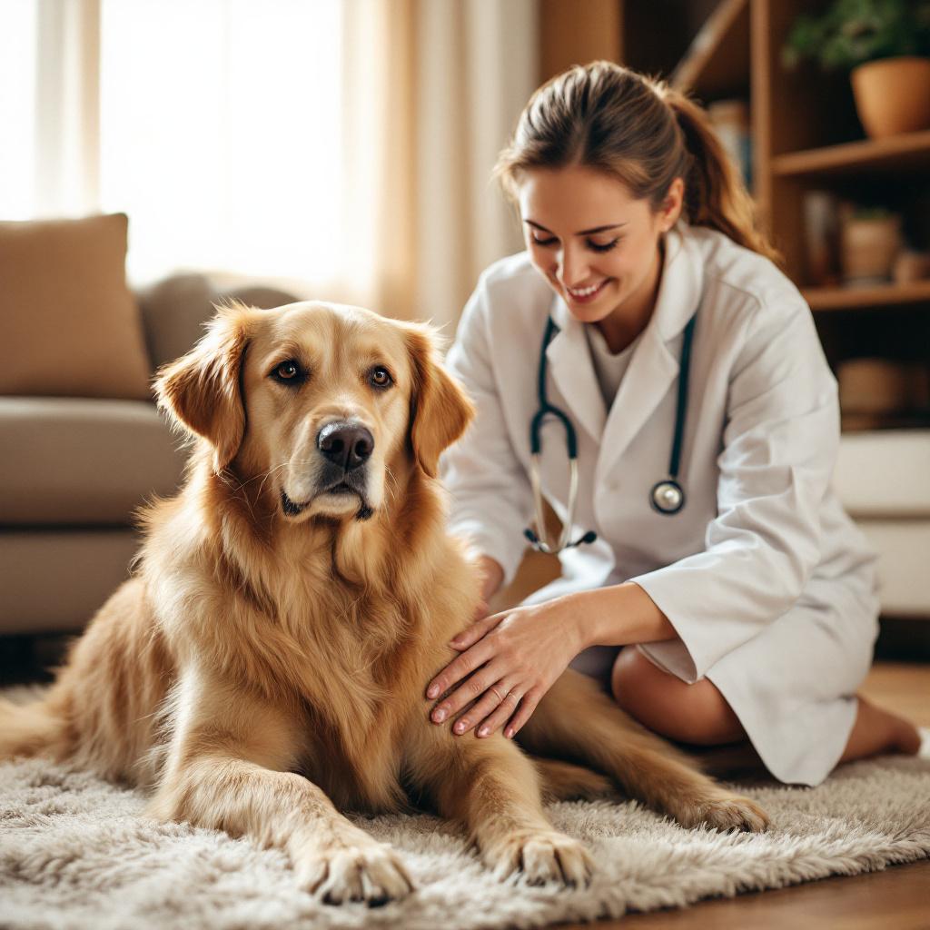 Senior dog receiving joint care support