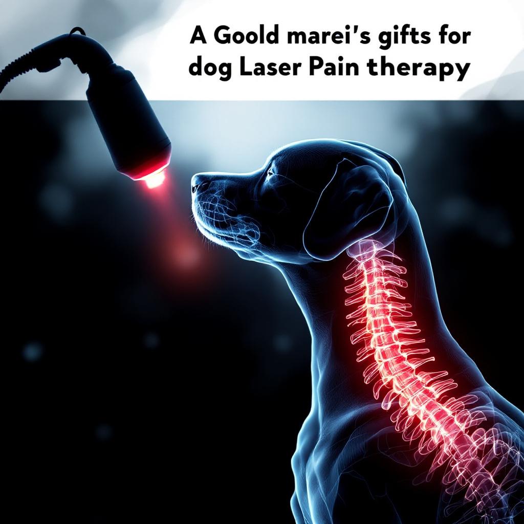 Cold laser therapy device used along a dog's back