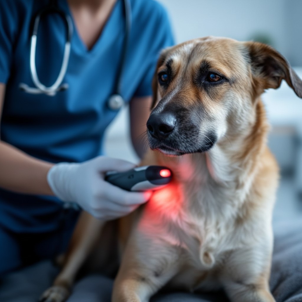 Cold laser therapy device used for dog joint support
