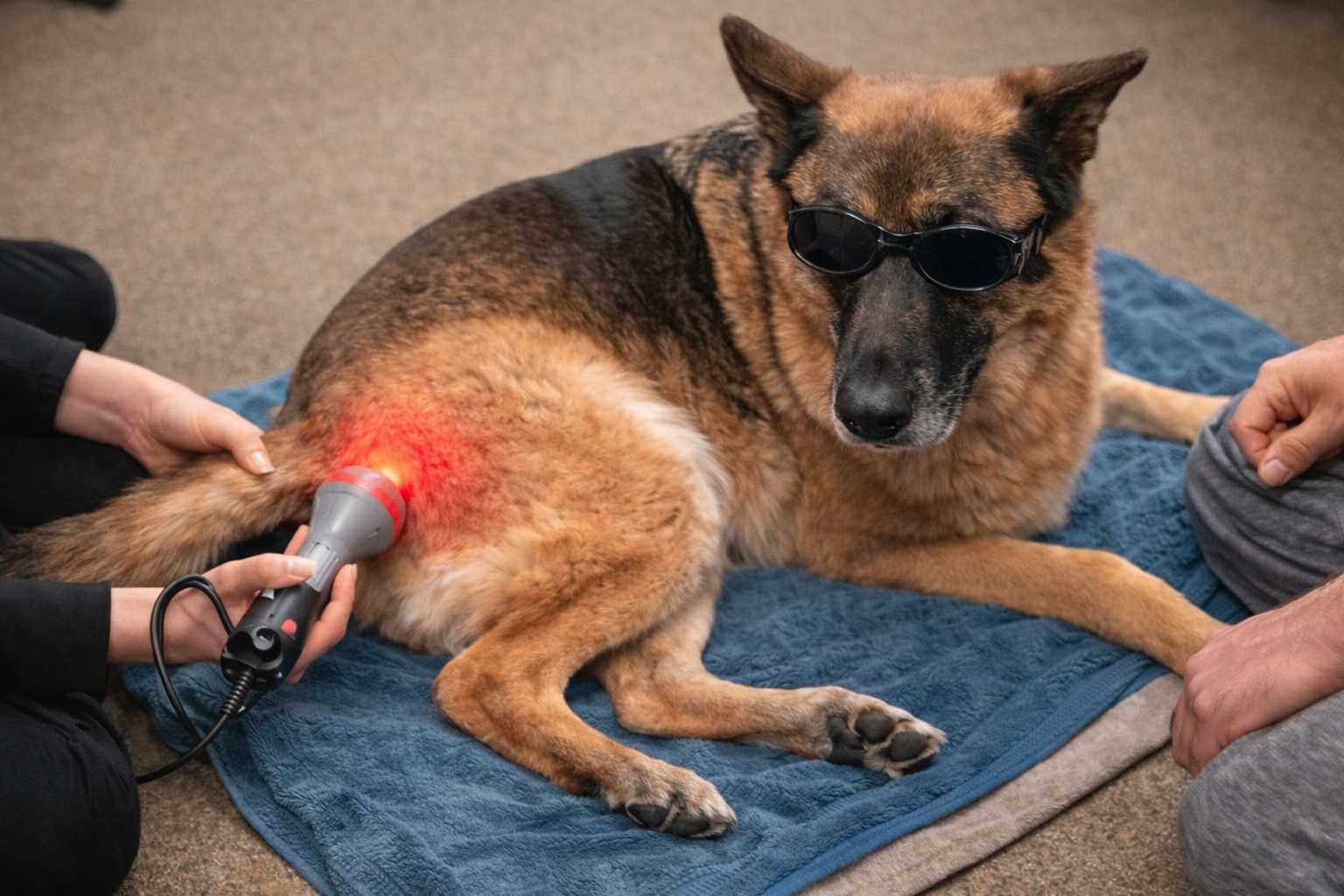 Laser therapy treatment for dog skin irritation and tissue support